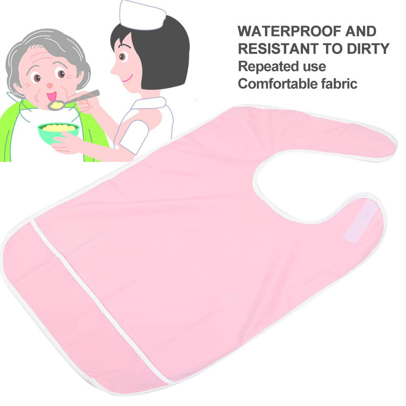 Waterproof Adult Bib, Anti-oil Wide Coverage Dining Aid Bib Protector for Elderly Seniors and Disabled Reusable Leakproof Apron(45 x 65cm/17.7 x 25.6in-Pink) 45 x 65cm/17.7 x 25.6in pink - NewNest Australia