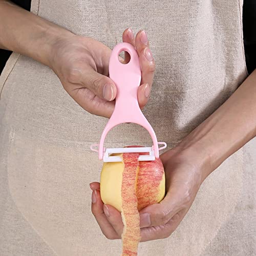 Trez Treamer 6-pack Light Ceramic Y Peeler Set with Sharp and Durable Blades Ergonomic Handles, Apple Potato Peelers Bar Tools Kitchen Gadgets, Red Black Pink Yellow Orange Green Blue - NewNest Australia