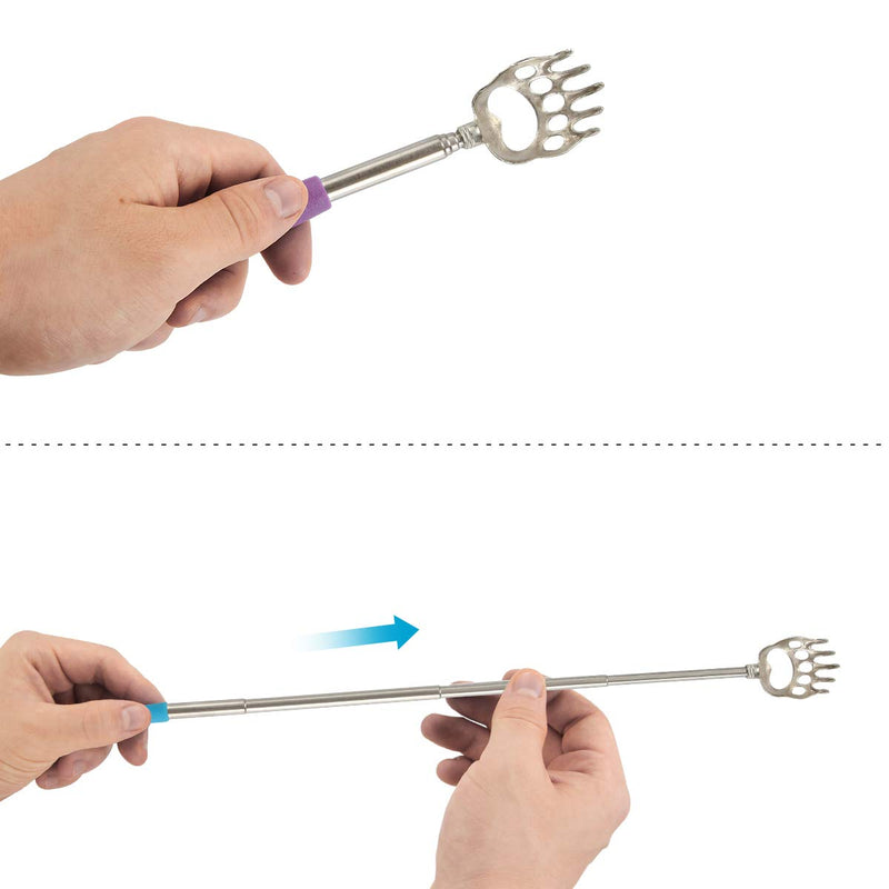 (4-Pack) Plazuria Portable Extendable Telescopic Bear Claws Metal Back Scratchers/Hand Massager/Backslap with Rubber Handles - NewNest Australia