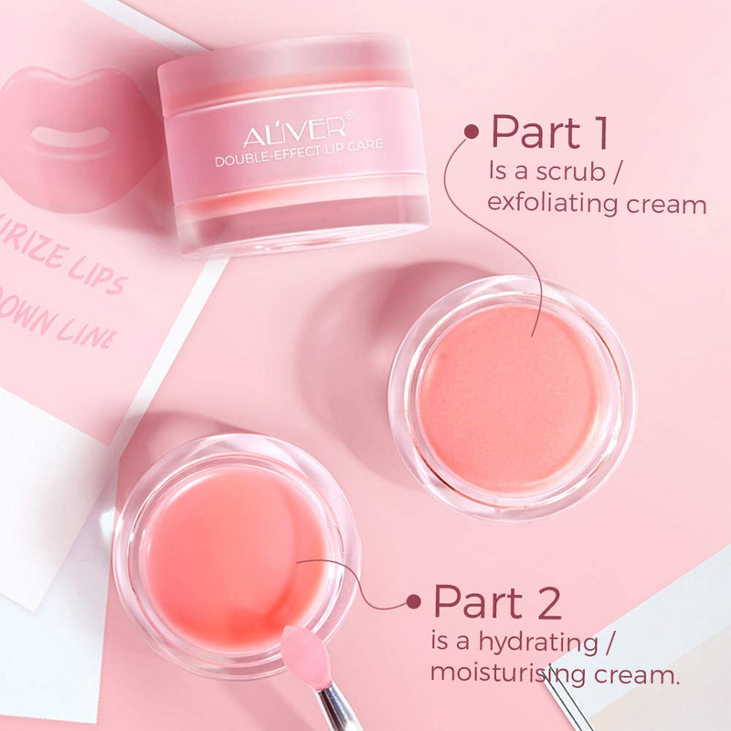 Lip Sleep Mask with two kinds of effective collagen peptide, lip scrub to remove dead skin and intensive lip repair treatment,a Lip mask for dry peeling lips, a lip balm for lip care (Strawberry) - NewNest Australia