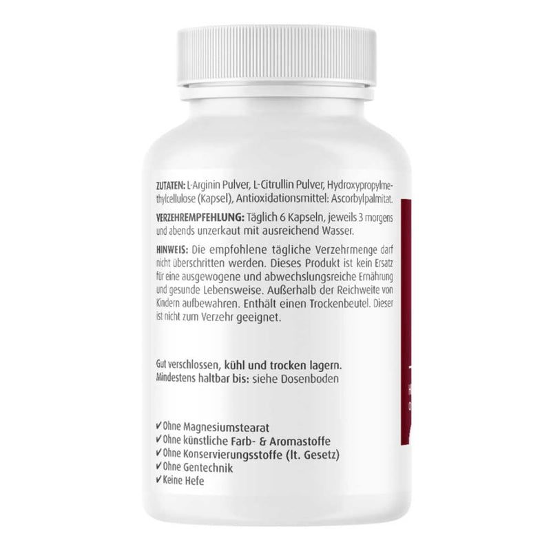 L-Arginine + L-Citrulline capsules 500 mg 90 pieces - NewNest Australia