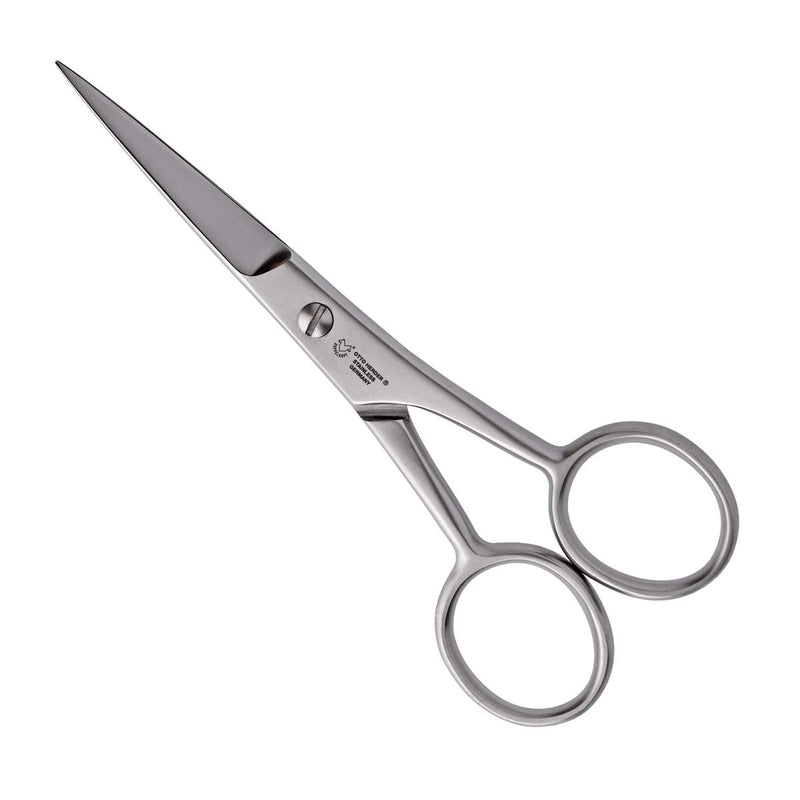 OTTO HERDER men's beard scissors 11.5 cm - in a leather case, men's beard trimmer straight blade cuts precise mustaches and beards - fine micro-serration prevents hair from slipping 11.5 cm - NewNest Australia