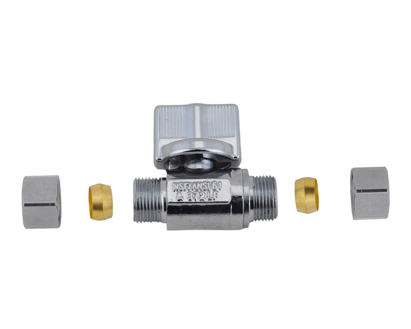 Straight Stop Valve 3/8"OD x 3/8"OD Str Lead Free Brass Chrome Plated 1/4 Turn Shut Off Water Supply Stop for Faucet or Toilet Installation-LD Brand (4-Pack) 4 - NewNest Australia