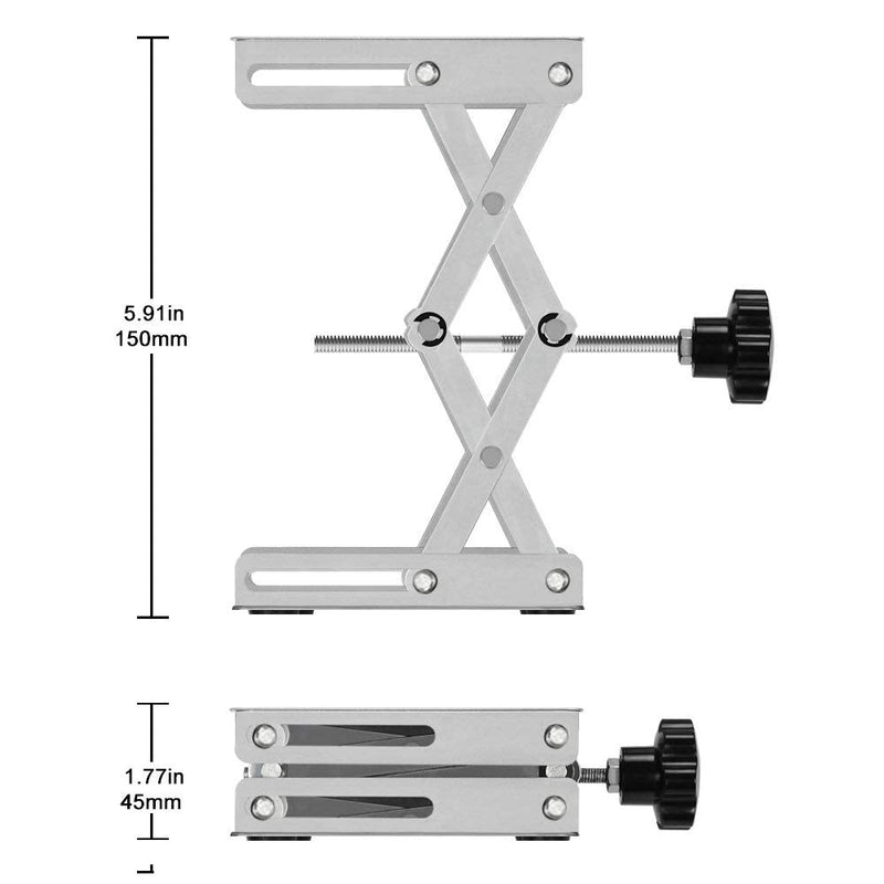 stonylab 4"x4" Lab Scissors Jack, 100 x 100mm Stainless Steel Laboratory Support Jack Platform Lab Lift Stand Table, Expandable Lift Height Range from 45mm to 150mm, Support Weight 5KG 100 x 100 mm - NewNest Australia
