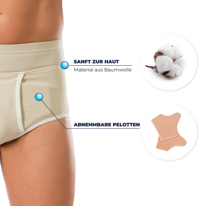 Pani TERESA MEDICA - Inguinal Hernia Briefs for Men - Hernia Briefs for Inguinal Hernia - Inguinal Hernia Underpants - Hernia Briefs - Hernia Boxers L Beige - NewNest Australia