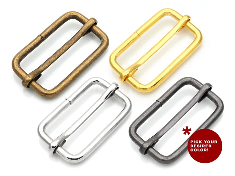 CRAFTMEMORE Triglide Slider 1 1/4", 1 1/2" Belt Keeper Movable Bar Slider Strap Adjuster Rectangle Strap Keeper Purse Making (1 1/2" x 10 pcs, Gold) 1 1/2" x 10 pcs - NewNest Australia