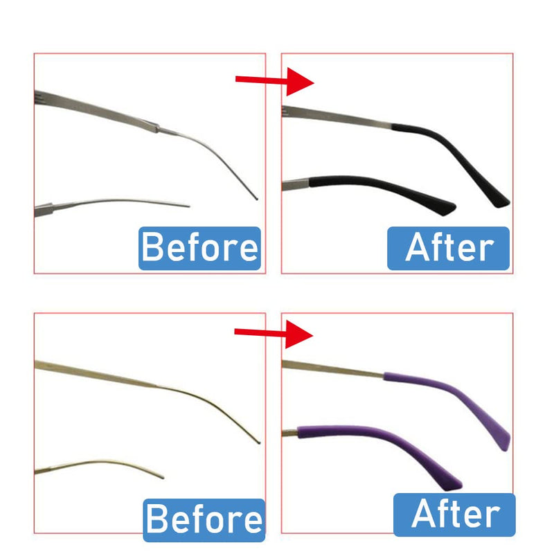 OPUGIT Eyeglass Replacement Temples, Silicone Eyeglass End Tips Ear Sock Pieces Tube Sleeve for Thin Metal Eyeglass Legs, 8 Pairs,Black Black - NewNest Australia