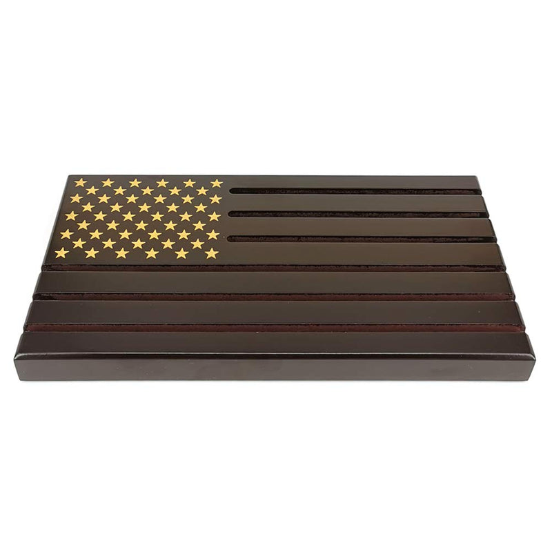 NewNest Australia - Military Challenge Coin Display Stand American Flag Coin Holder Rack 6 Rows Holds 26-32 Coins 