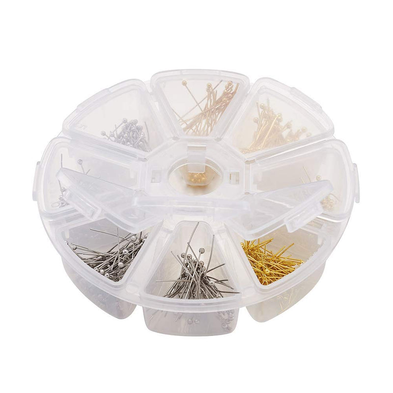 Pandahall Brass Ball Head Pins 16mm 20mm 25mm 30mm Wire Headpins for Earring Bracelet Jewelry Making (Platinum & Golden) 1 box-Ball Pins 16/20/25/30mm - NewNest Australia