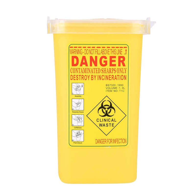 Cannula Disposal Container, Plastic Needle Container, Disposal 1L Size Sharps Container, Yellow - NewNest Australia