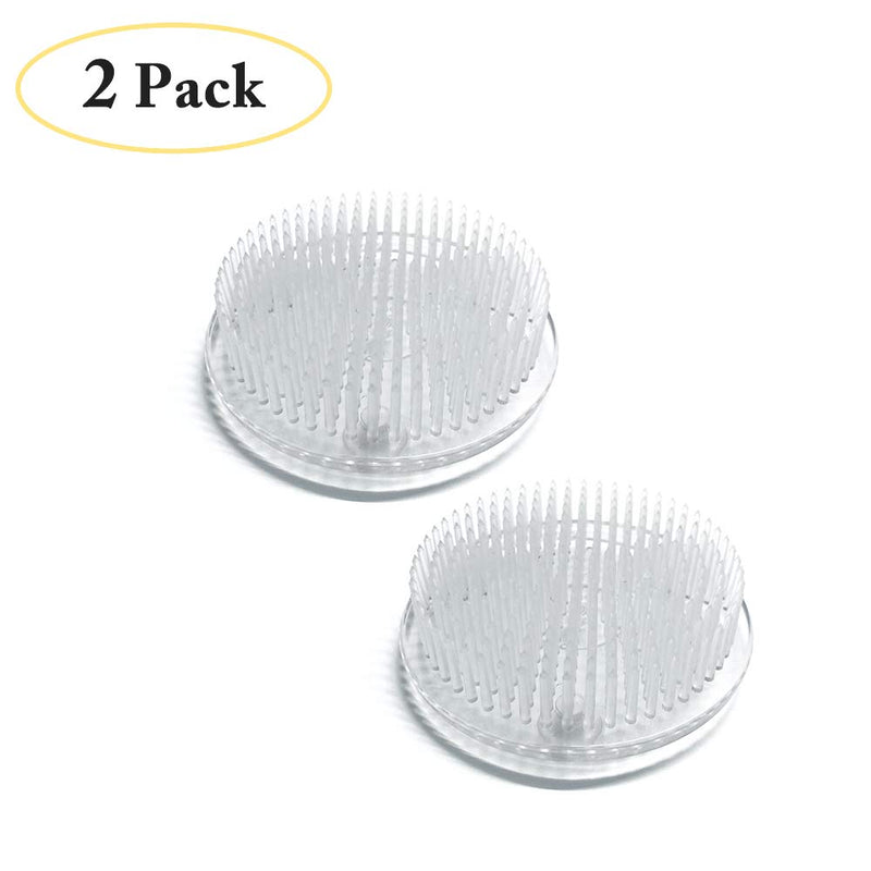 2Pcs Clear Japanese Floral Frogs 70mm/2.76" Plastic Ikebana Cut Flower Kenzan Flower Arrangement Pin Frog Holder with 3 Suction Cups on Bottom - NewNest Australia