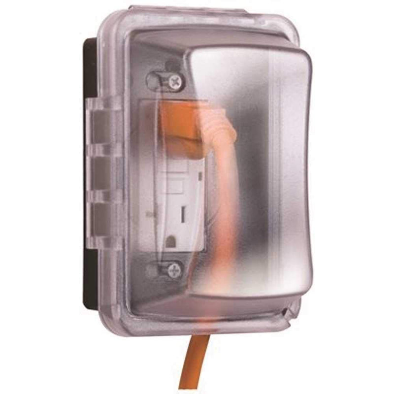TayMac MM510C Single-Gang Horizontal/Vertical Weatherproof Receptacle Cover, 3.75 Inches Deep, Clear - NewNest Australia