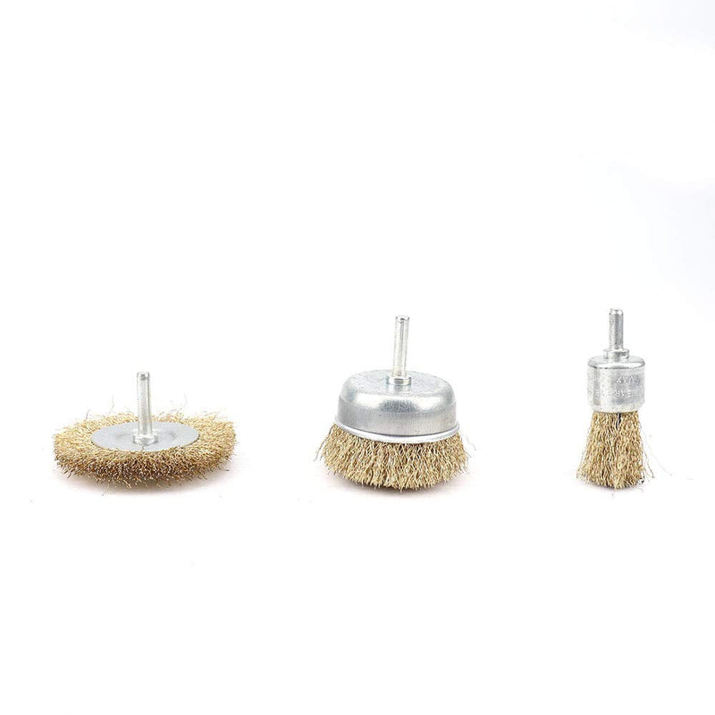 7 Pack Knotted and Plated Crimped Wire Wheels Brush Set,3 inch Cup Wire Wheels Brush and 1 inch End Brush Set for Rust Removal, Corrosion and Paint - NewNest Australia