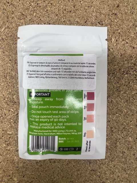 NKD Living Ketone Test Strips (100 Strips) - Accurate detection of ketones in urine - NewNest Australia
