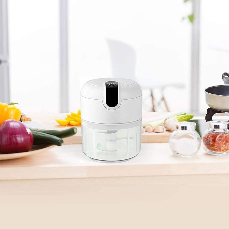Electric Mini Garlic Chopper, USB Rechargeable Portable Mini Food Chopper, Used for Chopping Garlic, Ginger, Chili, Minced Meat, EtcKitchen Tools-White 250ML - NewNest Australia