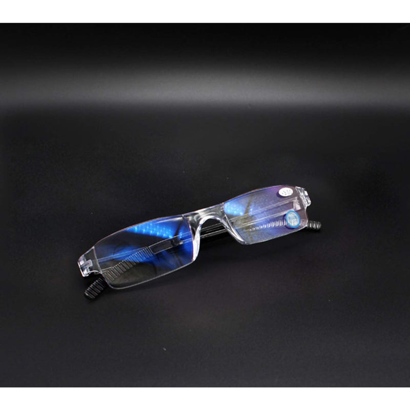 KoKoBin frameless reading glasses visual aid with blue light filter, anti blue light reading aid for men and women (black, +1.5) black +1.5 diopters - NewNest Australia