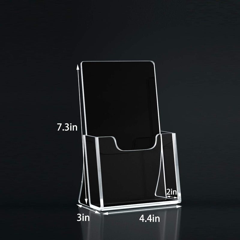HIIMIEI 2 Pack 4 inch Wide Acrylic Brochure Holders for Pamphlets, Cards, Brochures, Magazines, Literature, Pamphlets Display Stand for Countertop - NewNest Australia