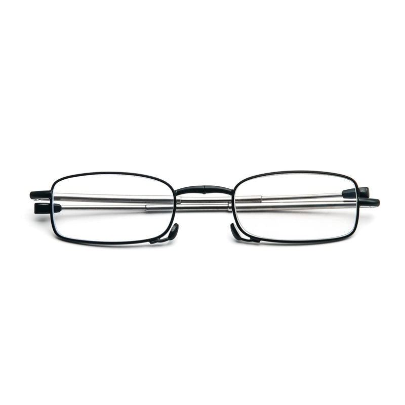 MMOWW Foldable Reading Glasses for Men and Women with Telescopic Rod with Zipper Key Ring Mini Anti Blue Light Glasses (Black, +1.5) Black 1.5 x - NewNest Australia