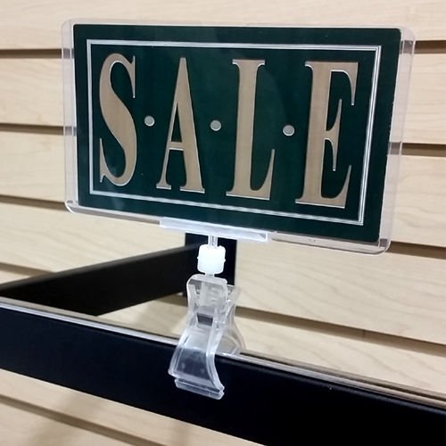 Rotating Clip On POP Swivel Sign Holding Clamp with Card Protector for Hangrails or Tubes - 3 Pack - NewNest Australia