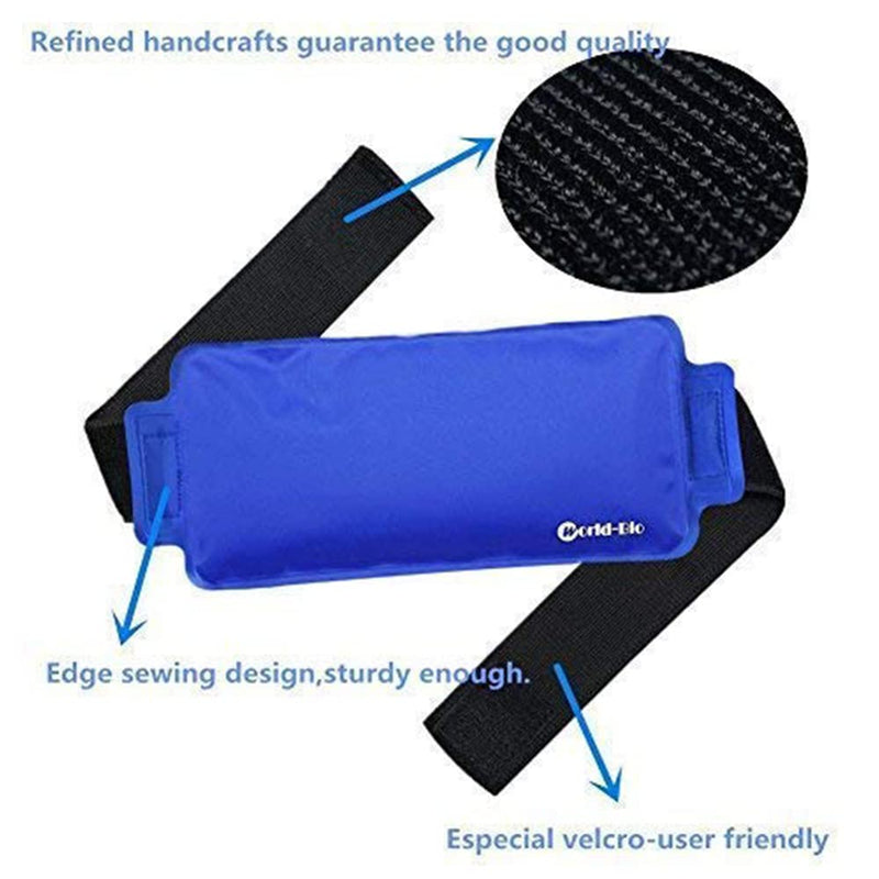 World-Bio Cool Packs Gel Ice Pack Of 2, Reusable Cooling Pads With Belt For Ankle, Back And Elbows, Cold Warm Compress Cooling Pad For Sprains, Swelling, Bruises 24 X 12 Cm - NewNest Australia