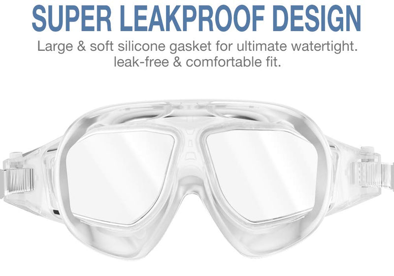 OutdoorMaster Swim Mask - Wide View Swimming Mask & Goggles Anti-fog Waterproof White - NewNest Australia