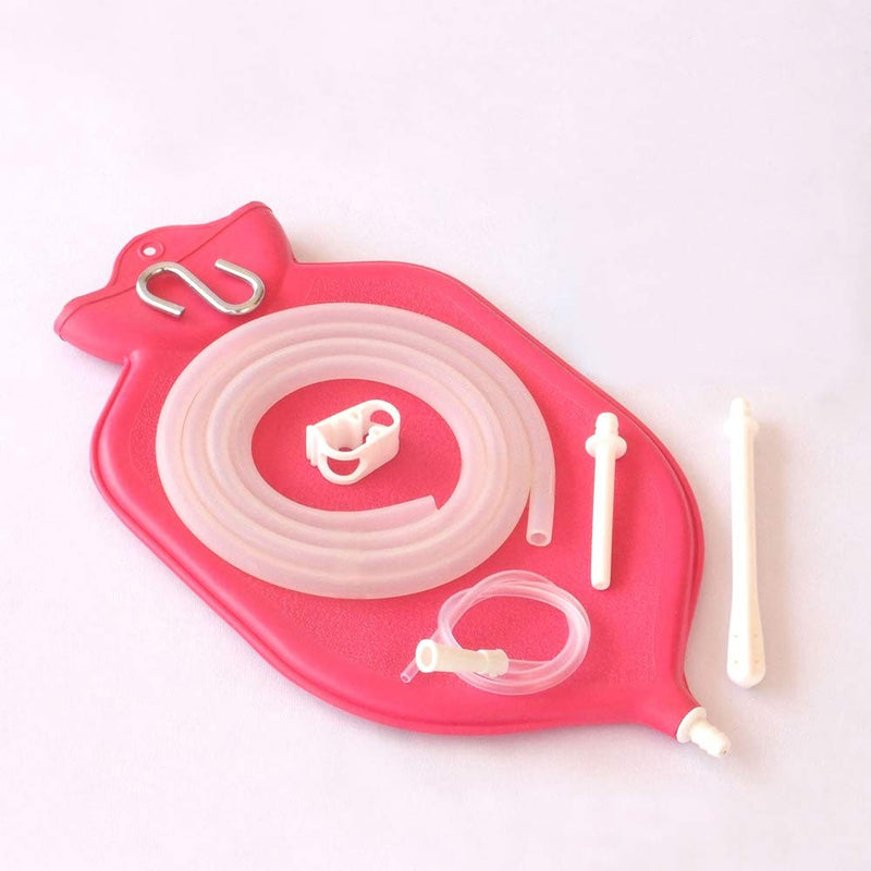 The HealthAndYoga(TM) NaturoFlo Enema Bag Kit - Open Fountain top (2 Quart) - Silicone Tubing and Strong Metal Suspension - Hygienic Sterile Enema Sheet - Privacy Carry and Storage Bag by SoulGenie - NewNest Australia