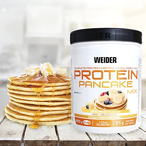 Weider Protein Pancakes. Banana Flavor. Baking Mix With Proteins For Pancakes. 3 Protein Sources: Whey, Egg & Whole Milk Protein. Little Sugar. Low Carbohydrates. 24X Portions. 600G. - NewNest Australia