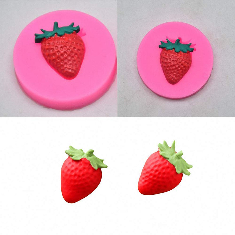 3Pcs/Set Strawberry Fondant Gumpaste Mold Silicone Chocolate Candy Mold for Cupcake Cake Decoration Handmade Soap Embeds Polymer Clay Resin Mold - NewNest Australia