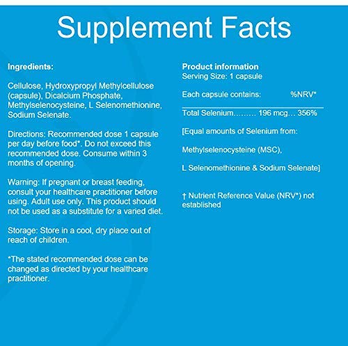 Tri-Selenium Complex Capsules - Contains Three Forms of Selenium, Sodium Selenate, Methylseloncysteine & L Selenomethione | Vegan Selenium Supplement 196mcg - NewNest Australia