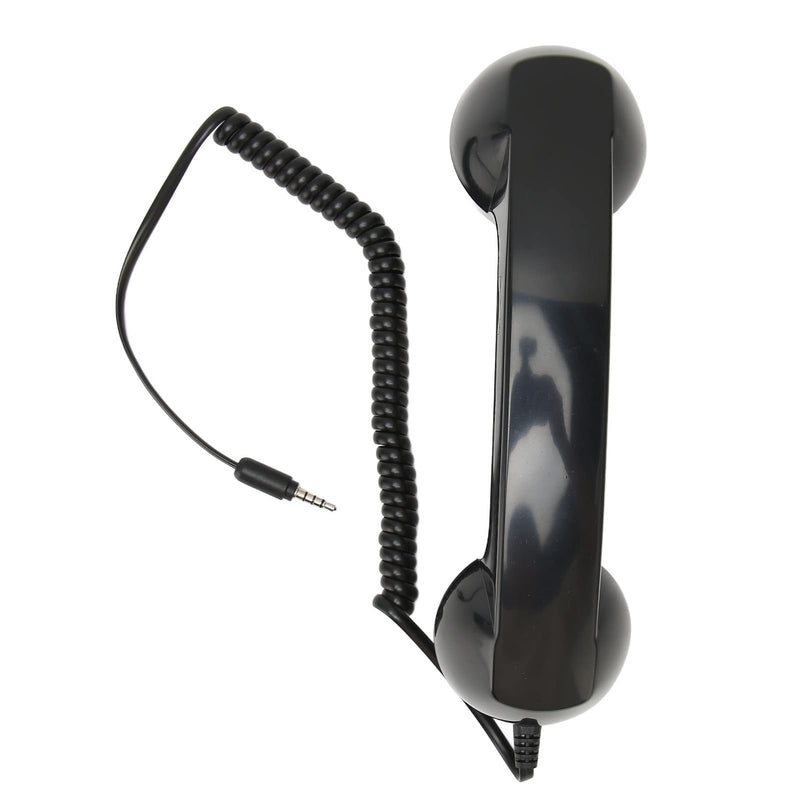 Retro 3.5mm Telephone Handset, Multifunctional Radiation-free Handheld Telephone Receiver, One-touch Operation for Mobile Phone Computer (Black) Black - NewNest Australia