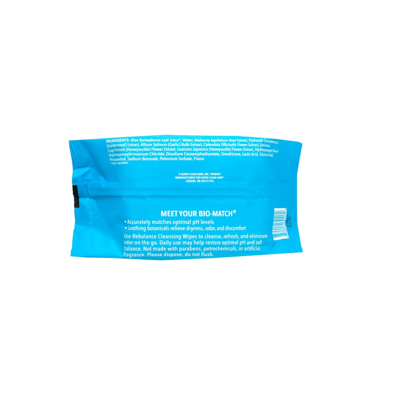 Good Clean Love Rebalance Personal Moisturizing & Cleansing Wipes, Naturally Reduces Odor & Supports Vaginal Health, pH-Balanced Feminine Hygiene Product, 30 Wipes - NewNest Australia