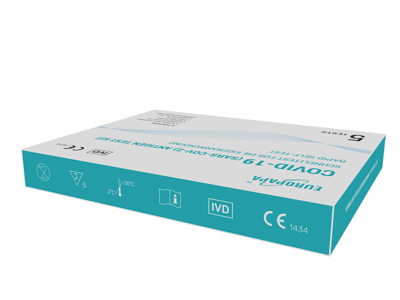 Europapa 5 X Corona Lay Test Self-Test Covid-19 Antigen Test For Sars-Cov-2 Quick Test For Self-Use Test Cassettes Sample Swabs Antigen Extract Individually Packed - NewNest Australia