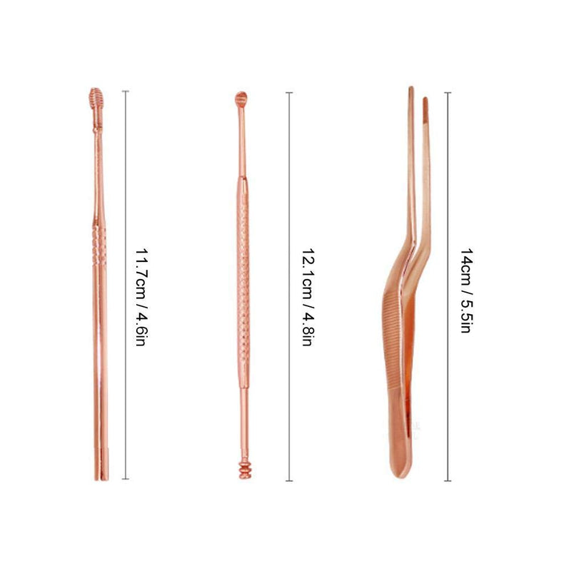 3 Piece Ear Cleaning Tool Set Stainless Steel Ear Spoon Ear Cleaning Set Ear Cleaner Ear Wax Remover Ear Tweezers Ear Curette Rotating Double Head Ear Plugs Tweezers Set - NewNest Australia
