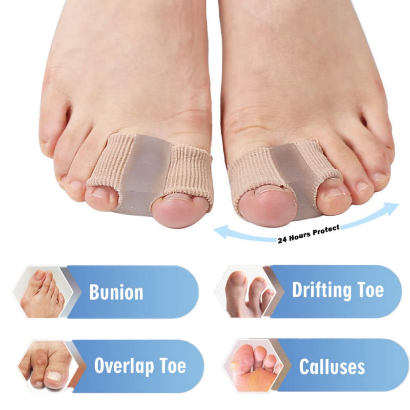 CCZAILAI Gel Toe Separators,Toe Separator Spacers 2 Loops Fabric Bunion Corrector with Gel Lining for Bunion Pain Relief Overlapping Toe for Bunion Pain Relief - NewNest Australia