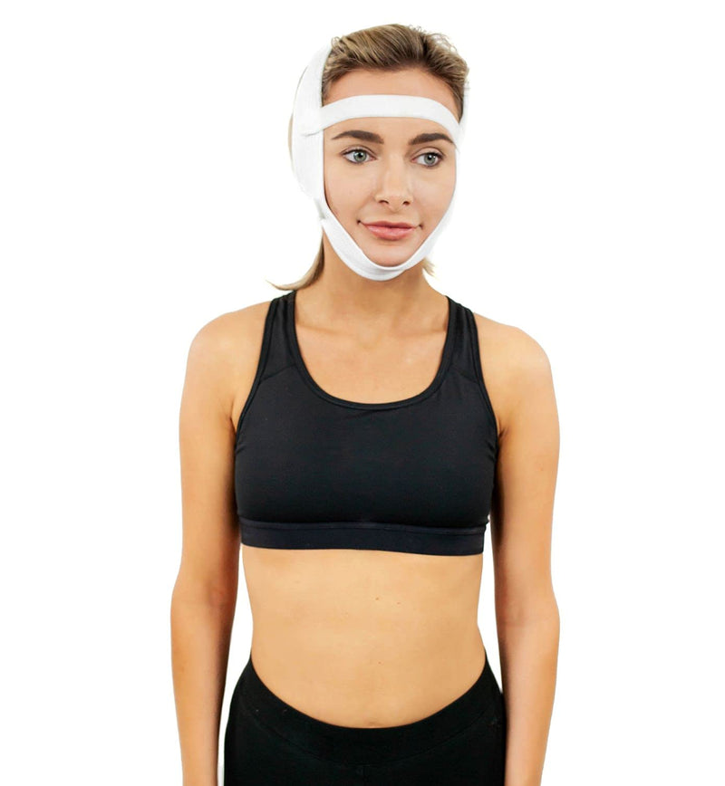 Compression Face Mask, Post Surgery Chin Compression Garment – Medical Head Wrap for Neck Lift Kit, Facial Surgery, Face Lift Kit, Chin Lift, Oral Maxilliofacial Surgery, TMJ Lockjaw and More (S20) - NewNest Australia