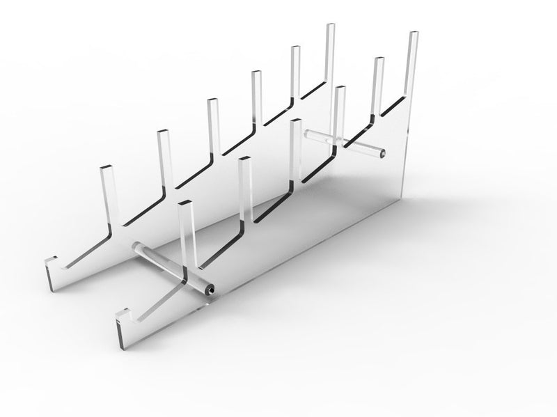 NewNest Australia - FixtureDisplays Large Multiple Plate Display Rack Clear Holder 10748 