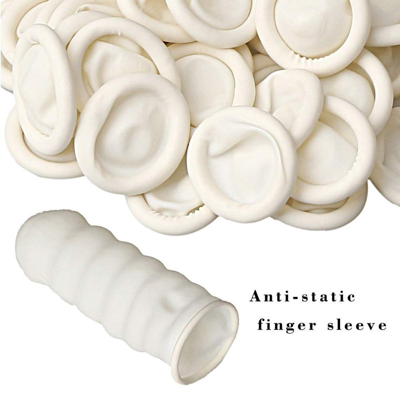 ZHIYE Finger Cot, approxi 150pcs Latex Anti-Static Finger Covers Finger Tip Rubber Protect Keeping Dressing Dry and Clean Disposable Finger Gloves White White-150pcs - NewNest Australia