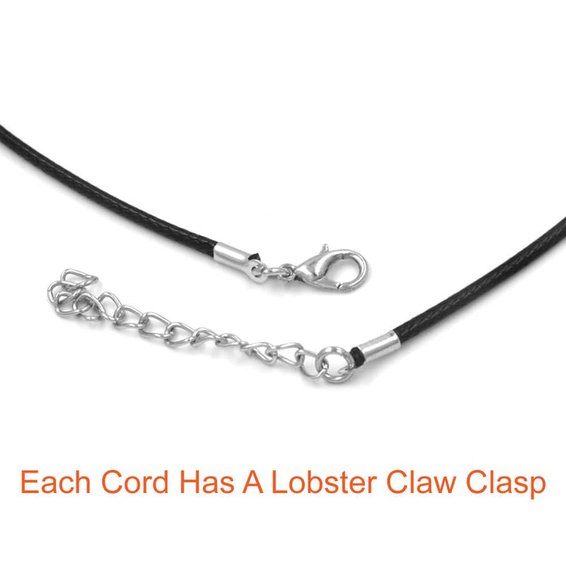 PAXCOO 4336827944 100Pcs Black Waxed Cord with Clasp Bulk for Bracelet Necklace and Jewelry Making (20 Inches) - NewNest Australia