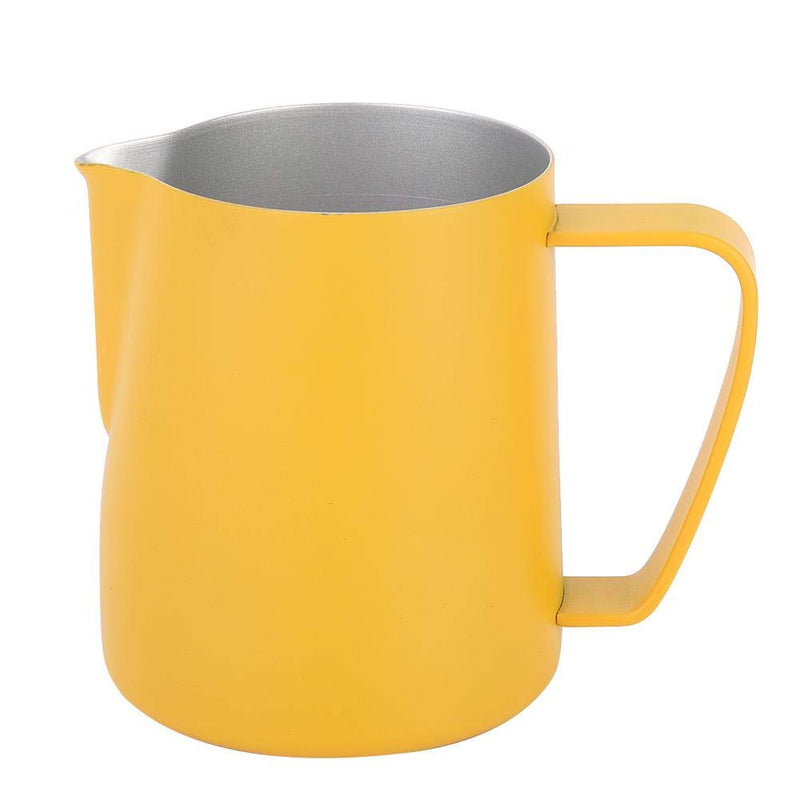 Coffee Pitcher, Stainless Steel Milk Frothing Cup Jug Pitcher Latte Art for Home Coffee Shop Use 600ml (Yellow) - NewNest Australia