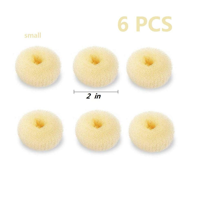 Extra Small Hair Bun Maker for Kids, 6 PCS Chignon Hair Donut Sock Bun Form for Girls, Mini Hair Doughnut Shaper for Short and Thin Hair (Small Size 2 Inch, Beige) - NewNest Australia