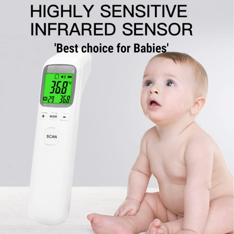 Spinegear Forehead Thermometer for Home use UK CE Approved Medical Non Contact 3 in 1 Ear Body Temperature Food & Room Contactless Digital Infrared Thermometer for baby Adult Large LCD Display - NewNest Australia