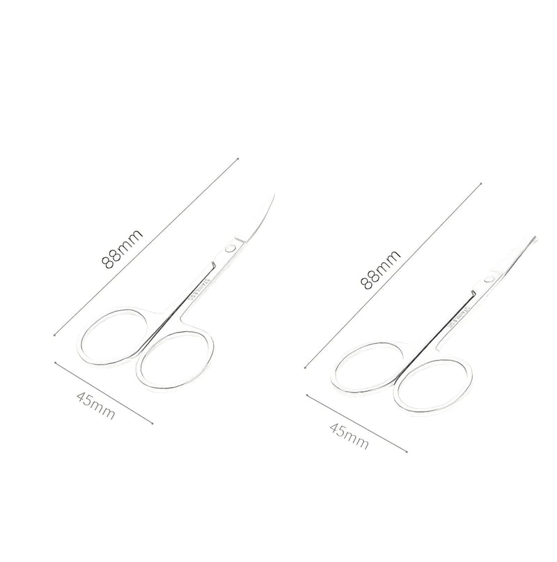 3 Packs Stainless Steel Curved Eyebrow Scissors And Nose Hair Scissors Set, Makeup Scissors For Trimming Facial Hair For Nails, Eyebrows, Beard Scissors, Nose And Ear Hair - NewNest Australia