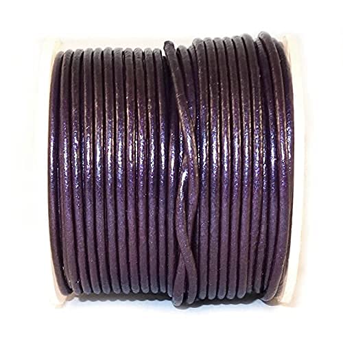 cords craft Round Leather Cords for Jewelry & Crafts, Bracelet, Necklaces, Beading, Jewelry Leather Cord, Genuine Leather Cording, 20 Meters (21.87 Yards) Metallic Metallic Berry 1.0 Millimeters - NewNest Australia