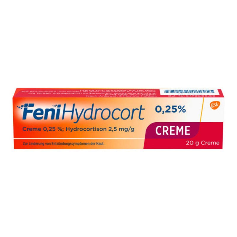 FeniHydrocort cream 0.25%, hydrocortisone 2.5 mg/g 20 g 20 g (pack of 1) - NewNest Australia
