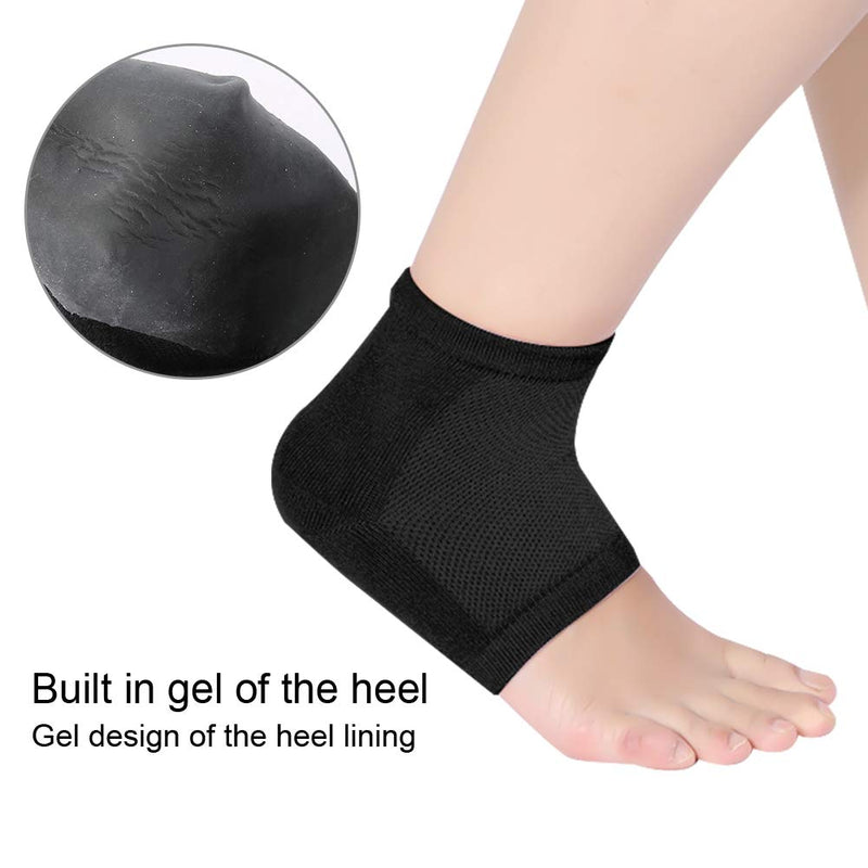 Heel Socks, Heel Spur Bandage For Pain Relief For Plantar Fasciitis And Ankle Pain, Open Toe, Soft Comfy Recovery Socks, Gel Compression Socks For Men And Women (Black) - NewNest Australia