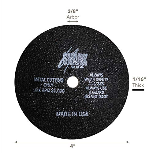 Shark Industries PN-12712 Die Grinder Cut Off Wheels -10 Pack, 4-Inch x 1/16” x 3/8” Shark Type-1 Double-Reinforced Thin Wheels, 54 Grit, Maximum RPM 21,000 (10 Cutting Discs) - NewNest Australia