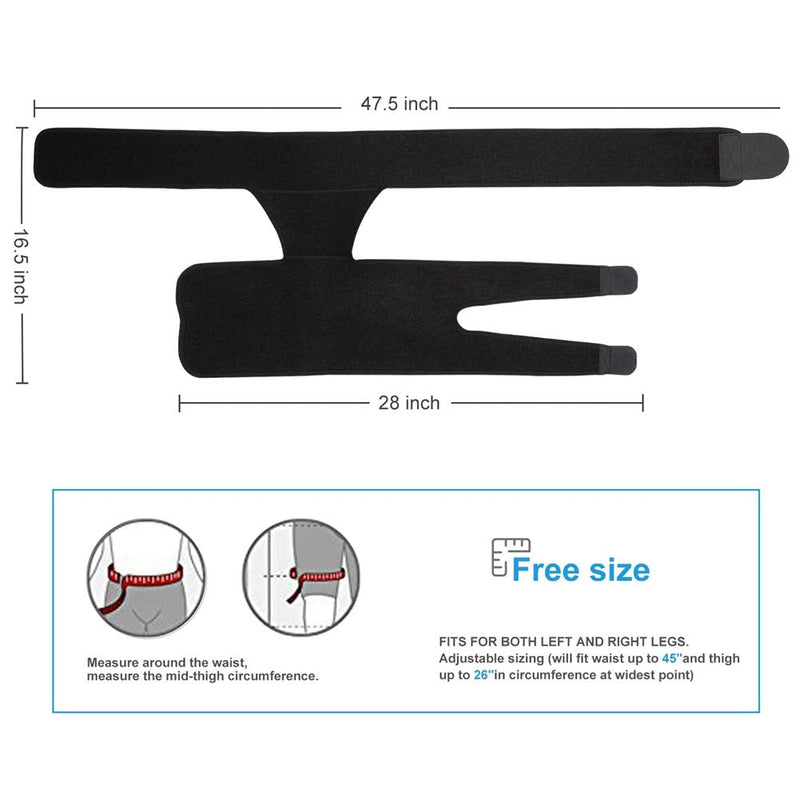 Compression Hip Brace Fits Right & Left Leg, Adjustable Groin Wrap Thigh Support Hamstring Sleeve for Relief Hip Pain Sciatica Arthritis Quad Muscle Strains Sports Protection for Men & Women - NewNest Australia