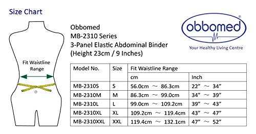Obbomed Mb-2310Ns 3 Bands Breathable Elastic Belt Abdominal Support Belt Post-Surgery Postpartum Injury Umbilical Hernia Trimming Waist And Abdomen - S: 56.0-86.3 Cm - NewNest Australia