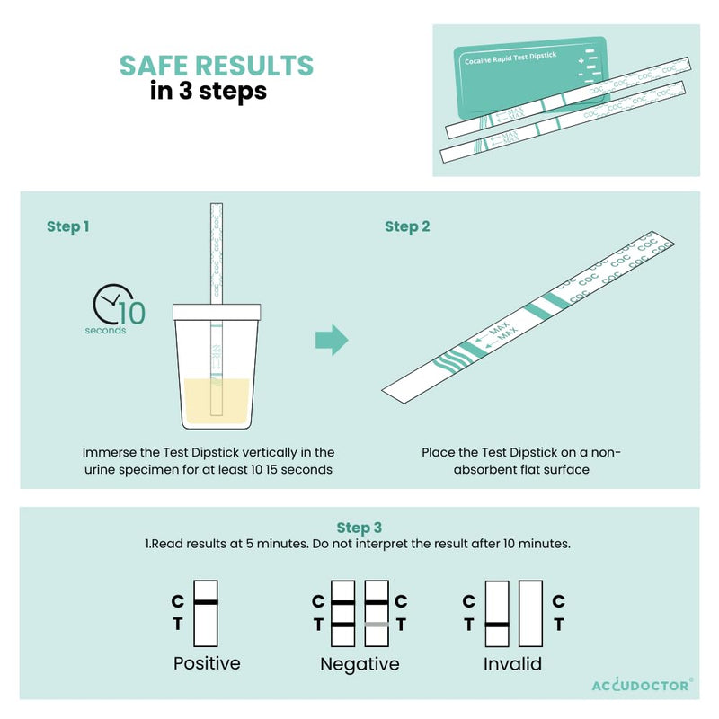 10 X Accudoctor Drug Test For Detecting Cocaine 300 Ng/Ml In Urine Urine Test Drug Strips Steo Quick Test Drug Test Strips Drug Quick Test One Drug Test Kit Self-Test - NewNest Australia