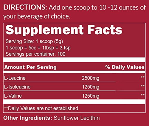 Naked BCAAs Amino Acids Powder - 100 Servings - Vegan Unflavored Branched Chain Amino Acids 500 Grams - 100% Pure 2:1:1 Formula - Instantized All Natural BCAA Powder Supplement to Increase Gains - NewNest Australia
